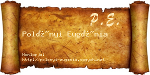 Polónyi Eugénia névjegykártya